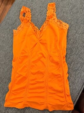 F&F Bright Orange Lace-Trim Camisole